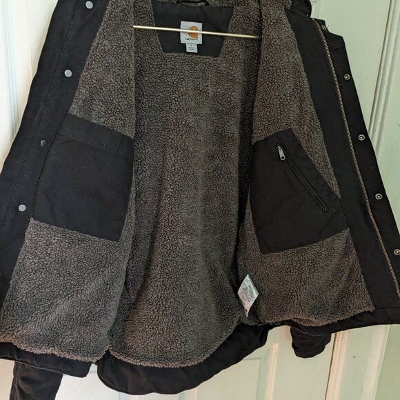 Men's Sherpa lined Carhartt utility jacket sz sm - Picture 2 of 4